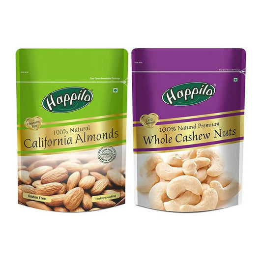 Happilo Premium Nuts Combo (Premium Whole Cashews & Californian Almonds) - Grab2buy