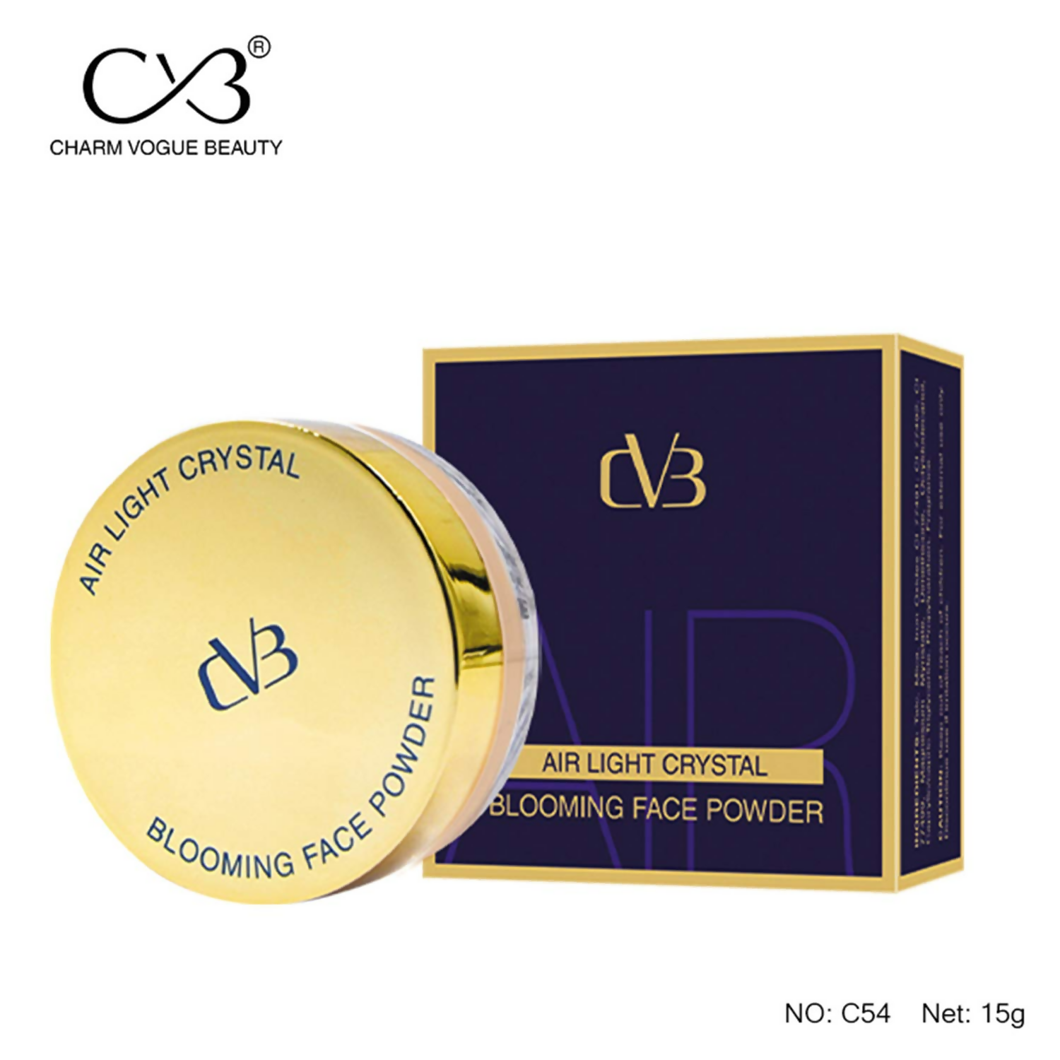 CVB C54 Blooming Loose Face Powder Air Light Crystal Oil Control Powder Shade 3