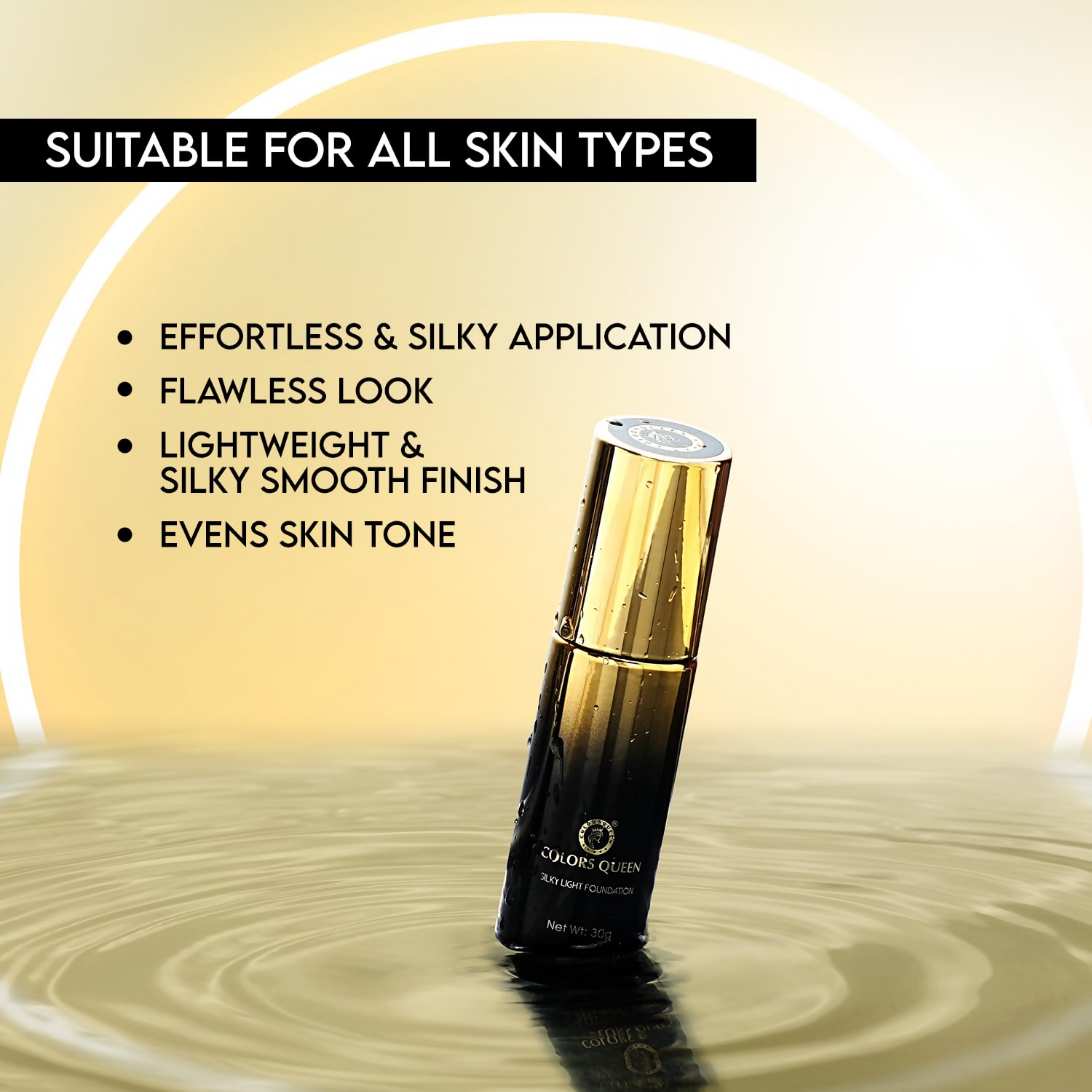 Colors Queen Silky Light Foundation - 03 Natural Beige  Grab2Buy Colors Queen Grab2Buy