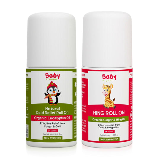 Babyorgano Hing Roll On and Natural Cold Relief Roll On Combo - Grab2buy