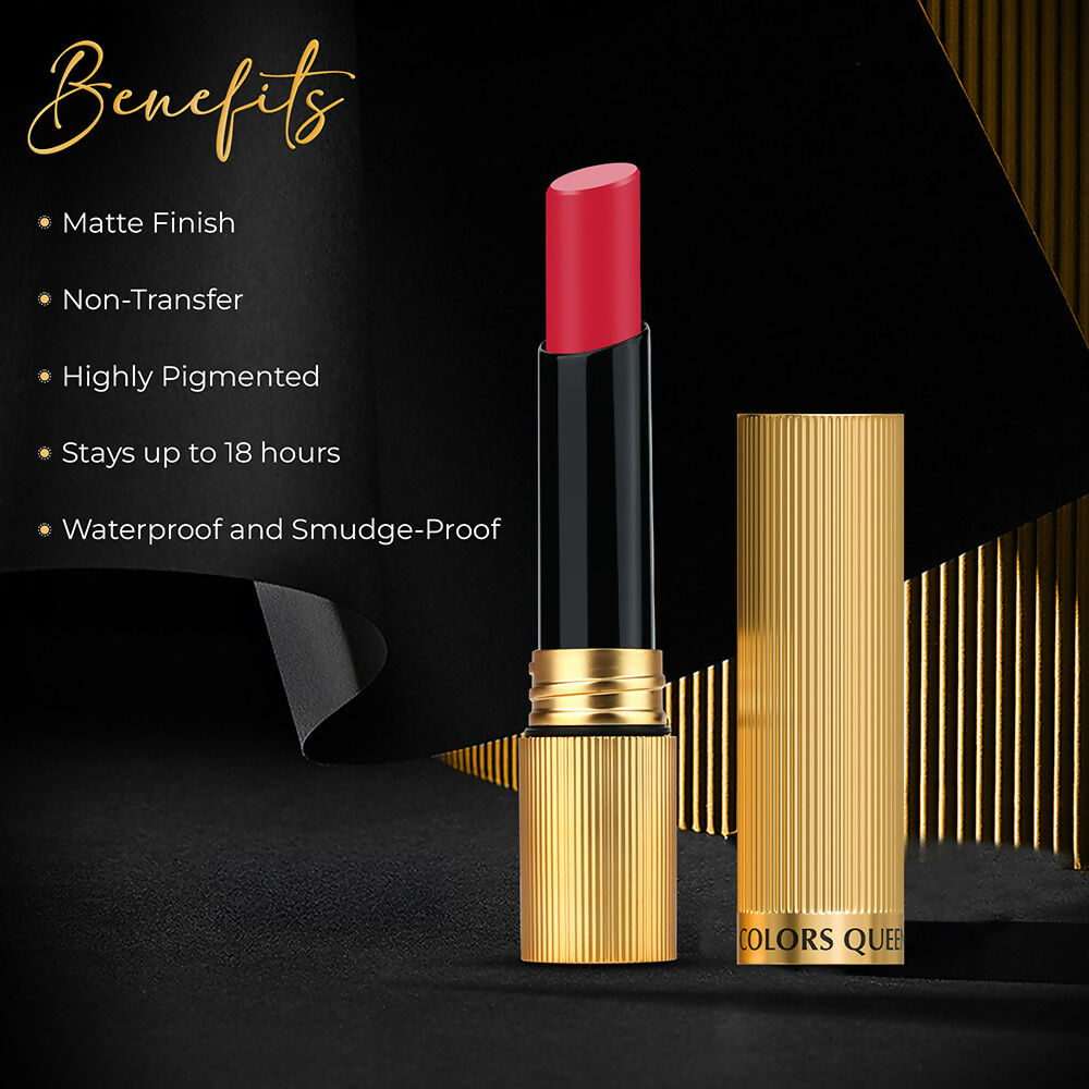 Colors Queen Hold Up Full Day Non Transfer Lipstick - Red Carpet | Swadesiicart