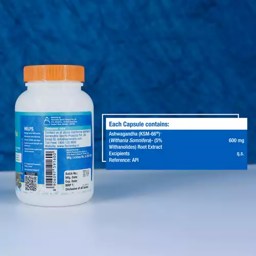 Fast&Up Ashwagandha KSM-66 600mg Capsules - Unflavored - Grab2buy