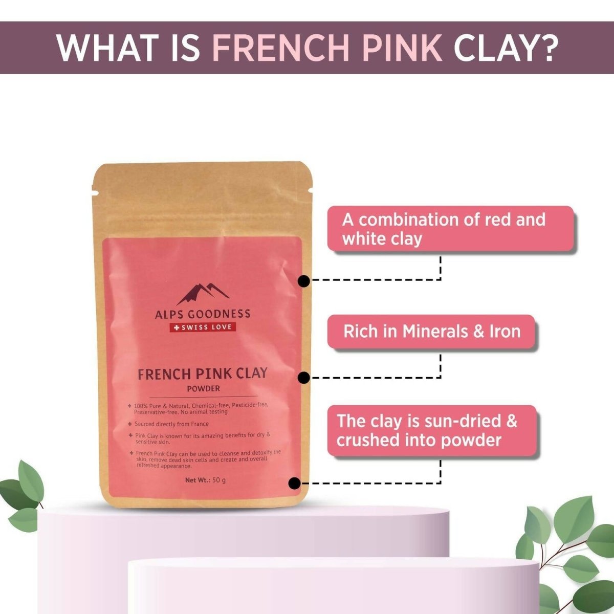 Alps Goodness French Pink Clay Powder 