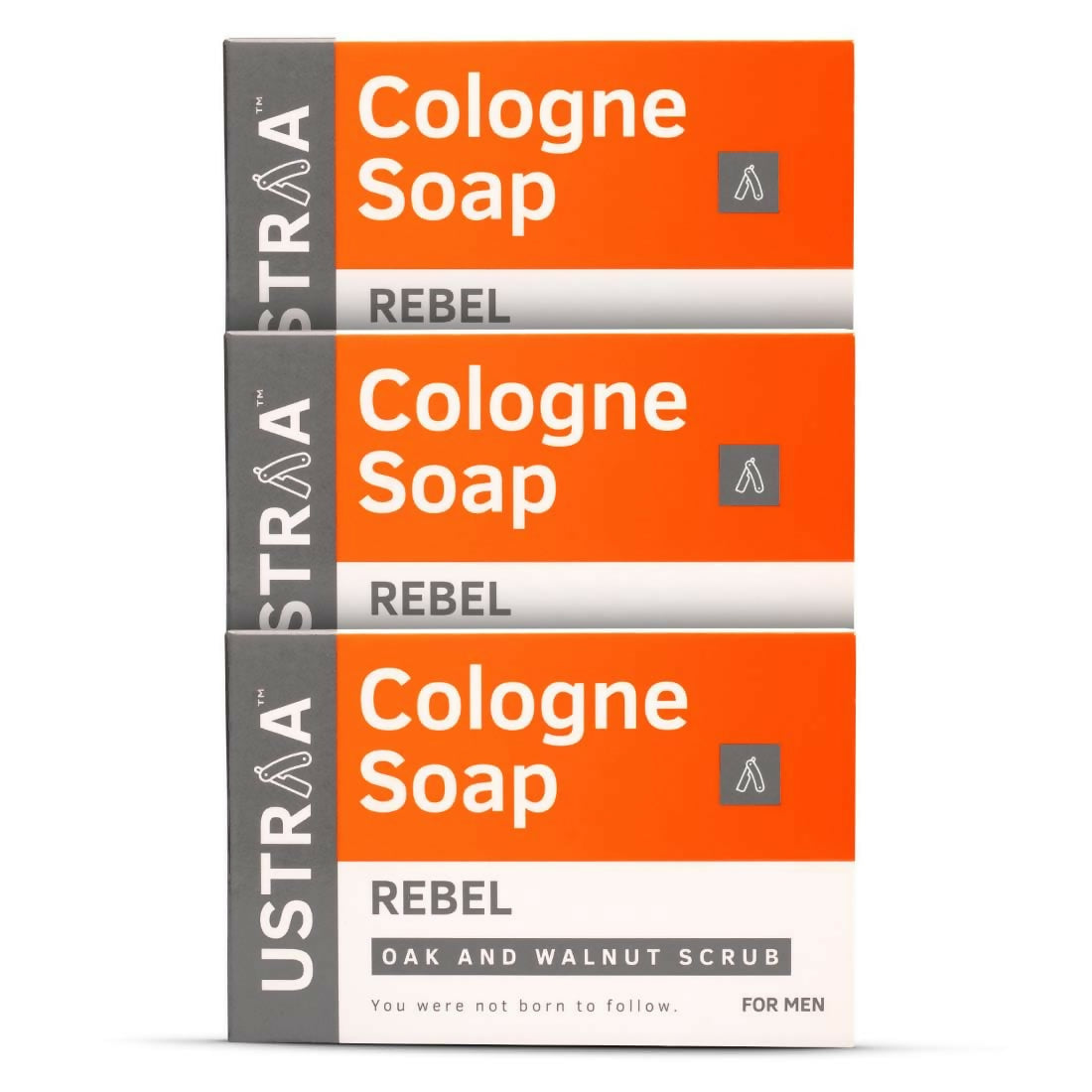 Ustraa Rebel Cologne Soap with Oak & Walnut, Triple-milled Soap, Mild Exfoliation with Walnut Granules  Grab2Buy Ustraa Grab2Buy