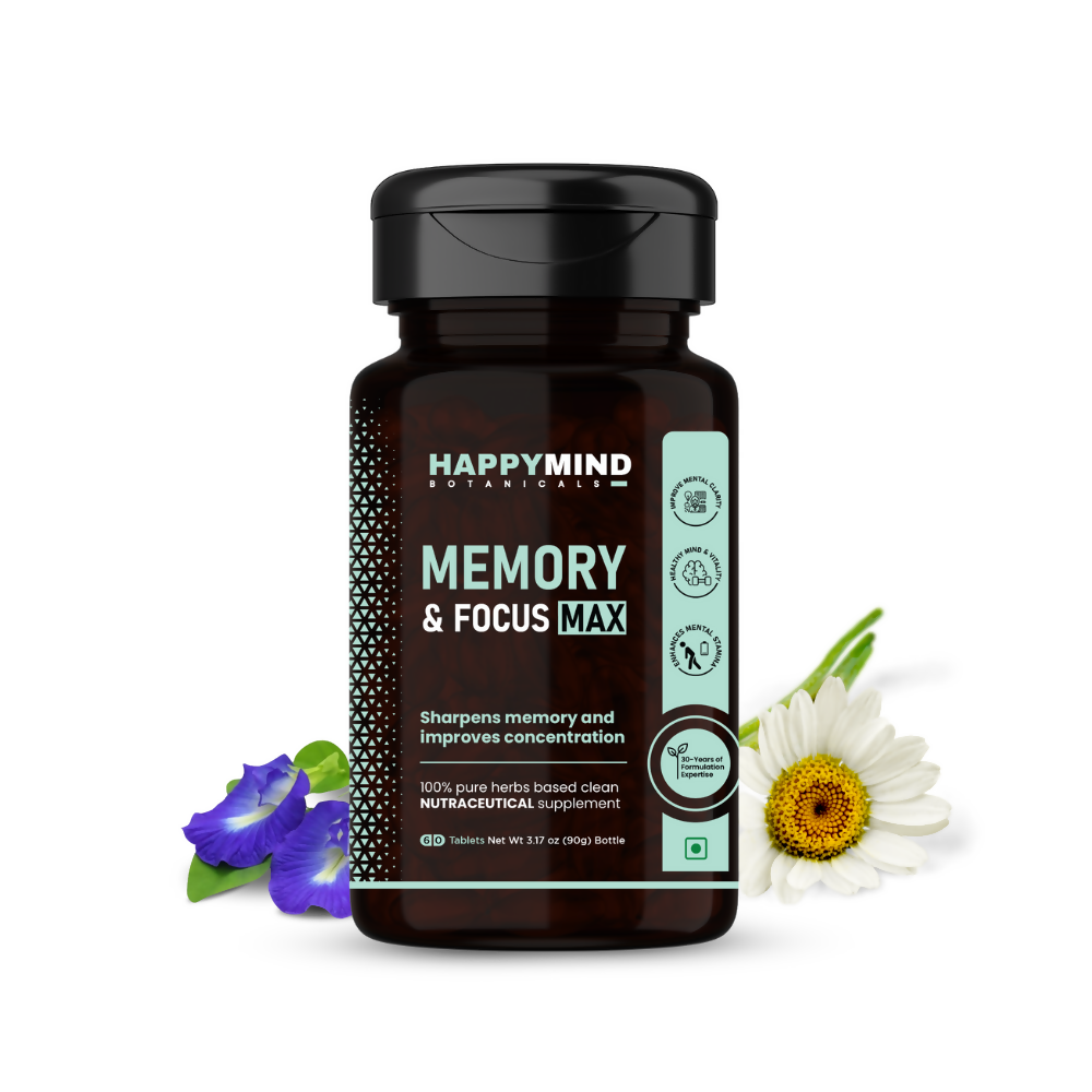 HappyMind Botanicals Memory & Focus Max Veg Tablets 