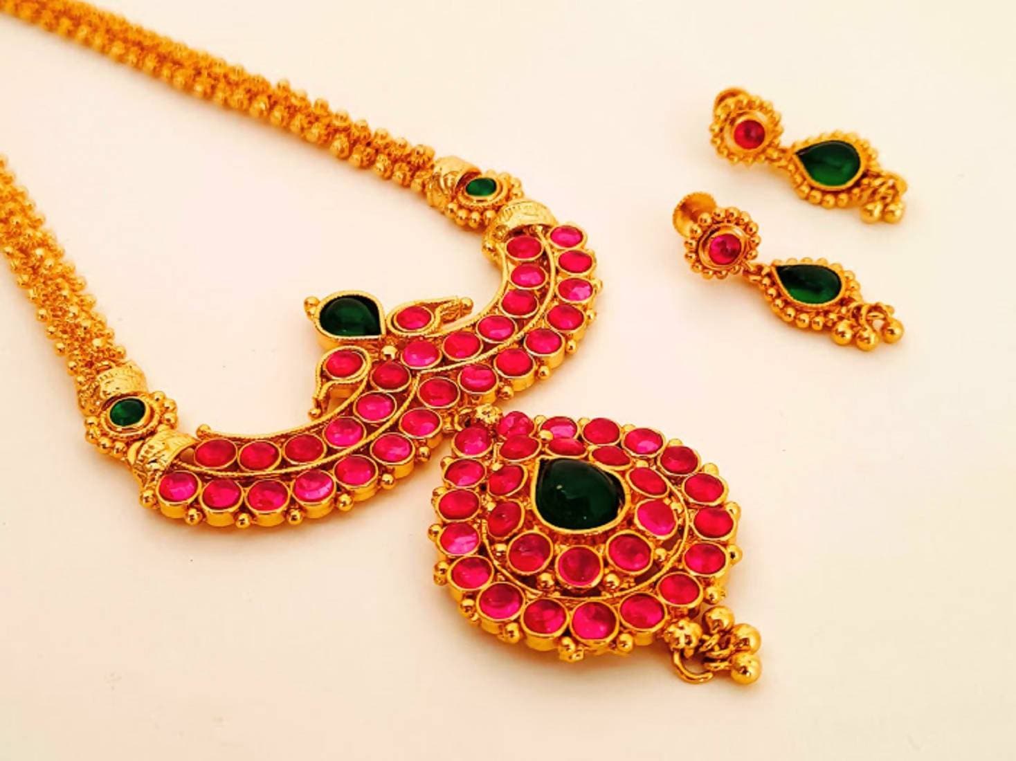 Gold Plated Kemp Long Necklace Set