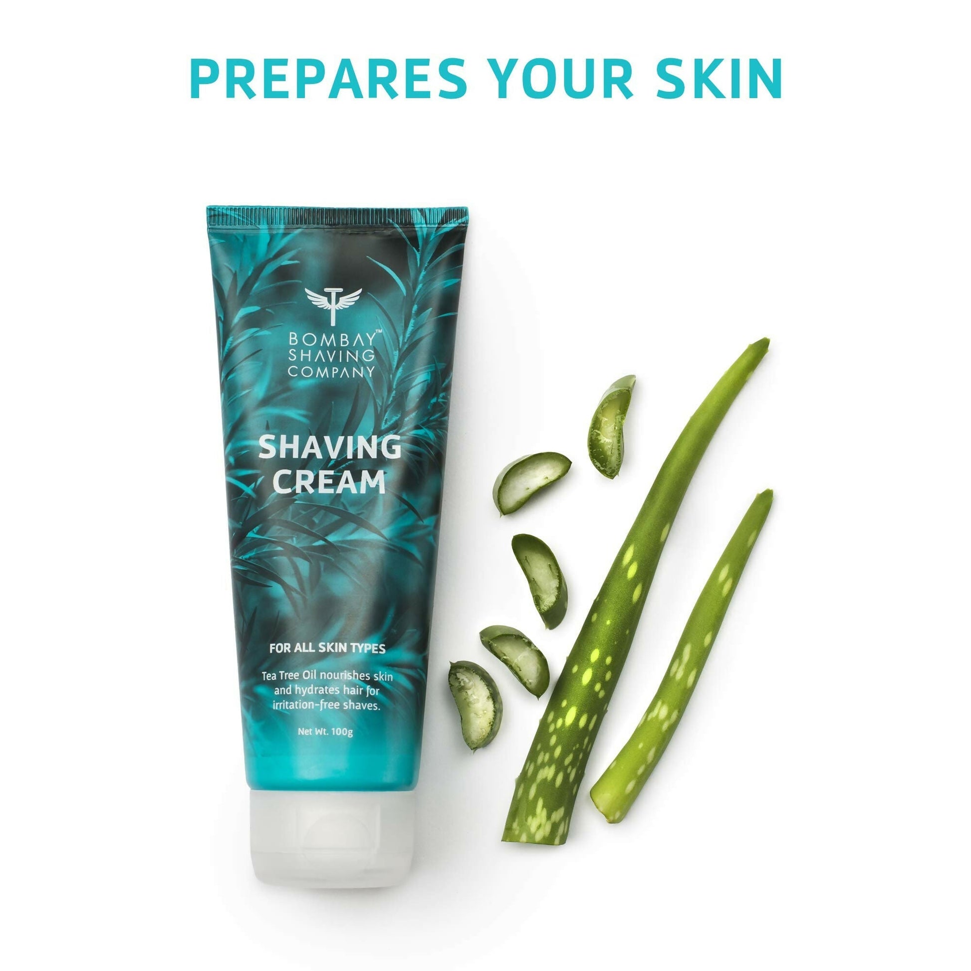 Bombay Shaving Company Shaving Cream with Tea Tree oil, Aloe Vera & Menthol Extracts 