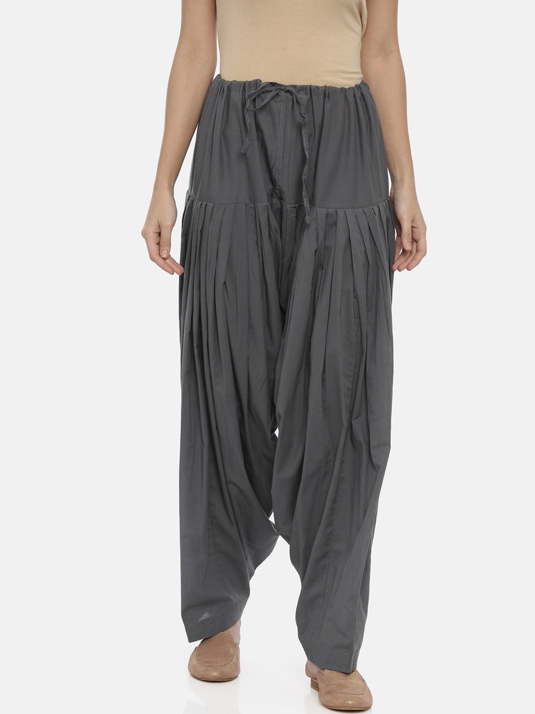 Souchii Women Grey Solid Loose-Fit Patiala 