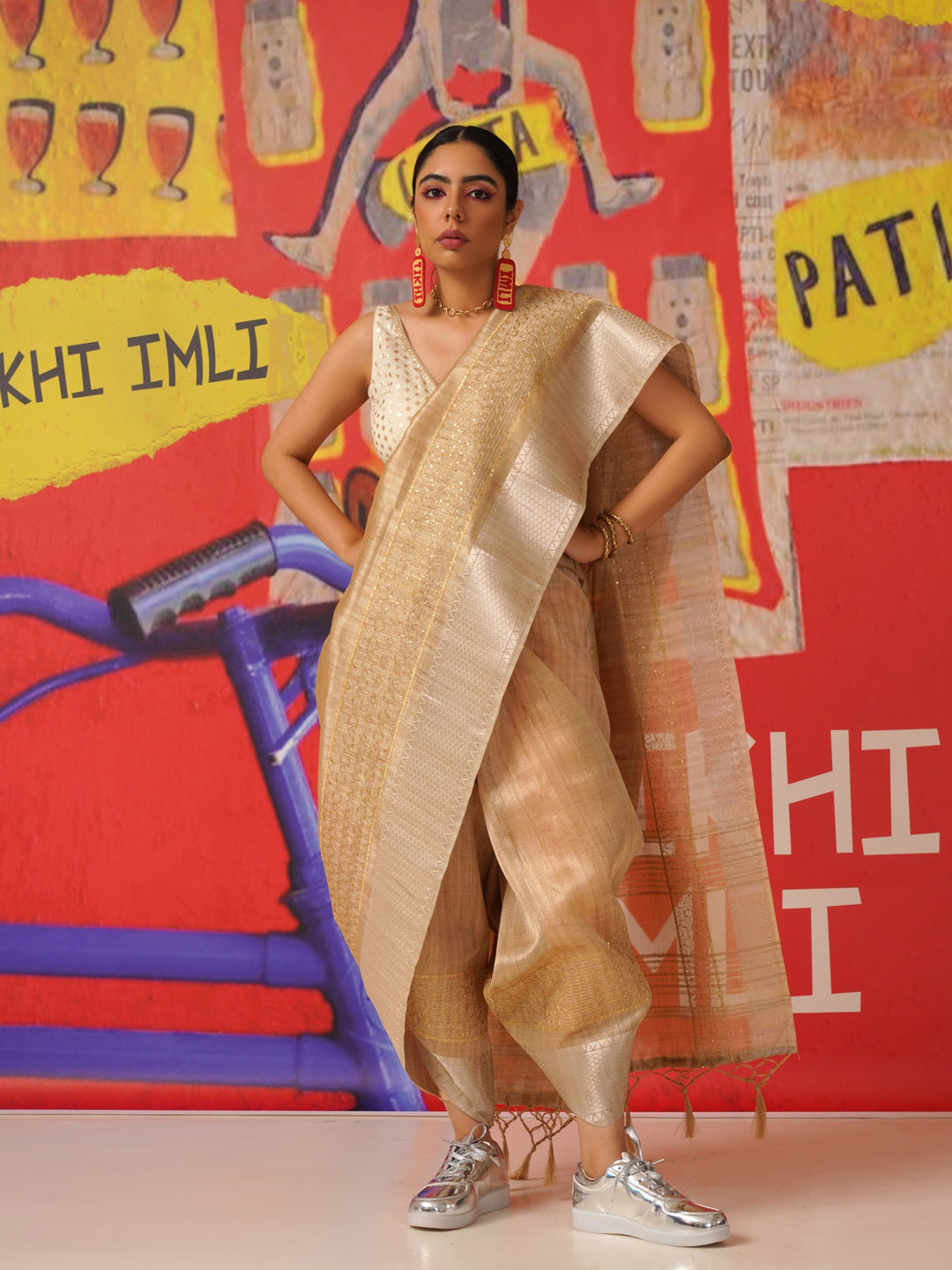 Tikhi Imli Sequinned Jute Silk Grab2Buy 