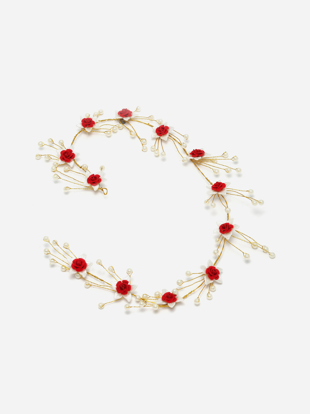Panash Women Gold-Toned & Red Embellished Tiara - Grab2buy
