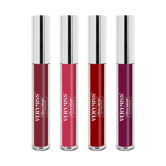 VERYMISS Set Of 4 Long Stay Velvet Matte Non Transfer Lip Color Combo 3  Grab2Buy VERYMISS Grab2Buy
