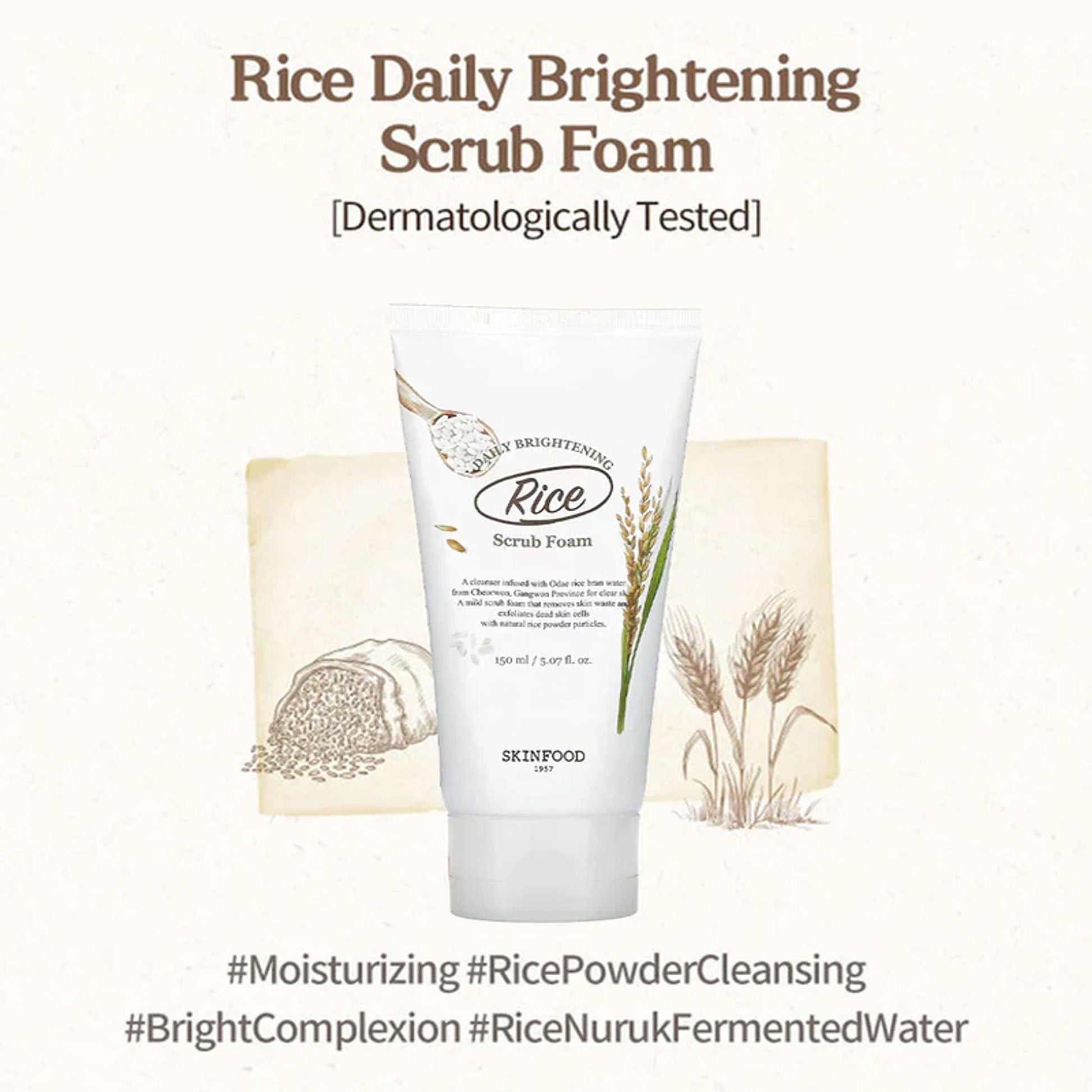 Skinfood Rice Daily Brightening Scrub Foam