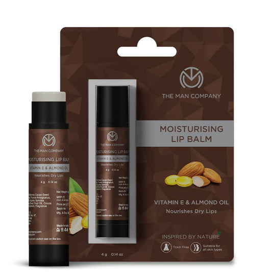 The Man Company Moisturising Lip Balm with Vitamin E, Almond Oil - Grab2buy