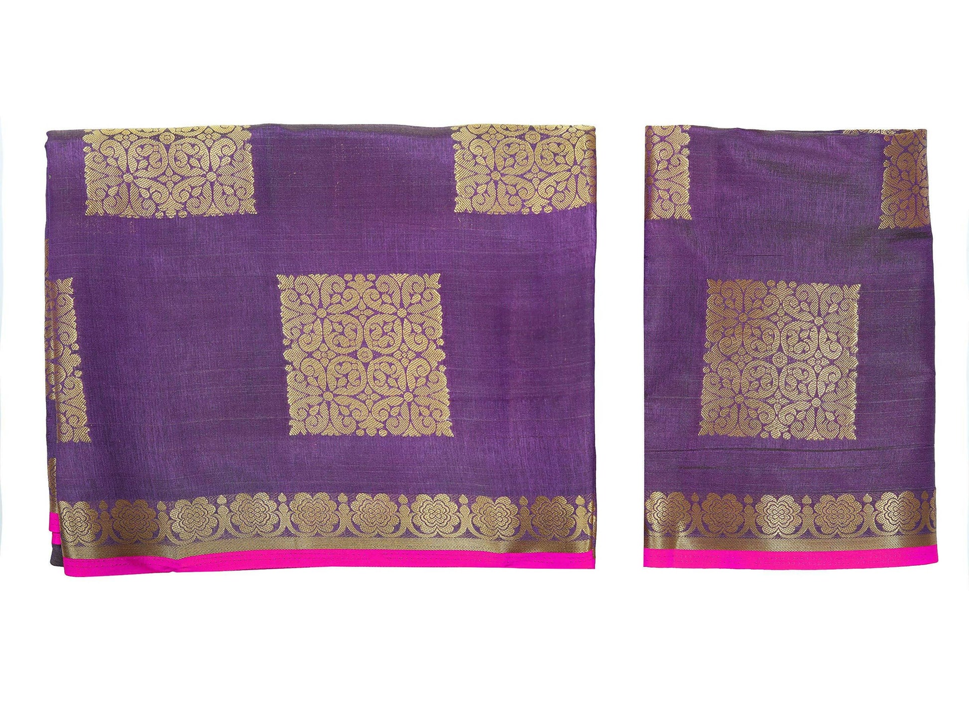 Mimosa Women's Kanchipuram Tussar Silk Purple Saree