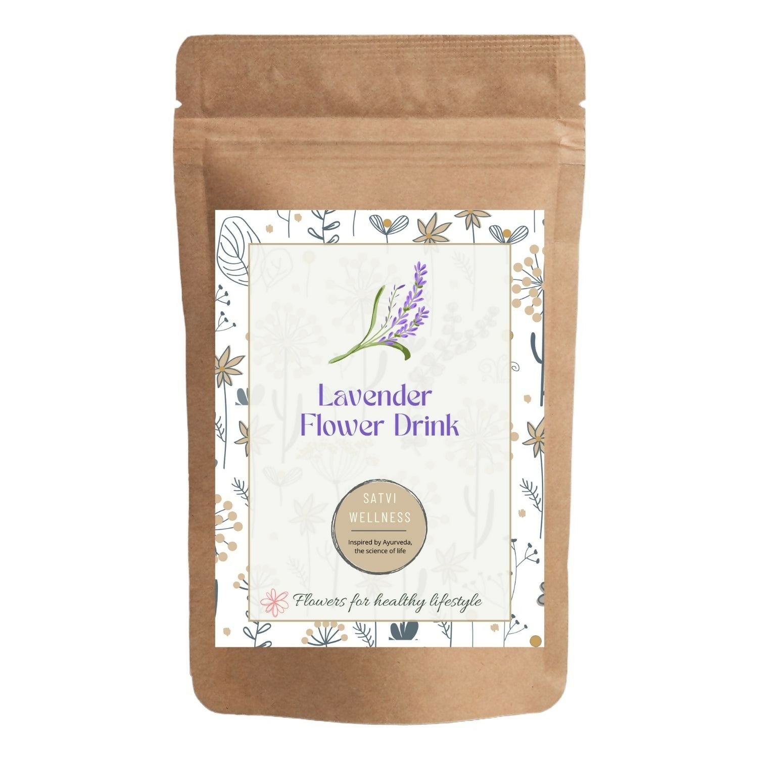 Satvi Wellness Lavender flower Tea | Lavender tea | Lavender flower drink mix | Herbal Tea 