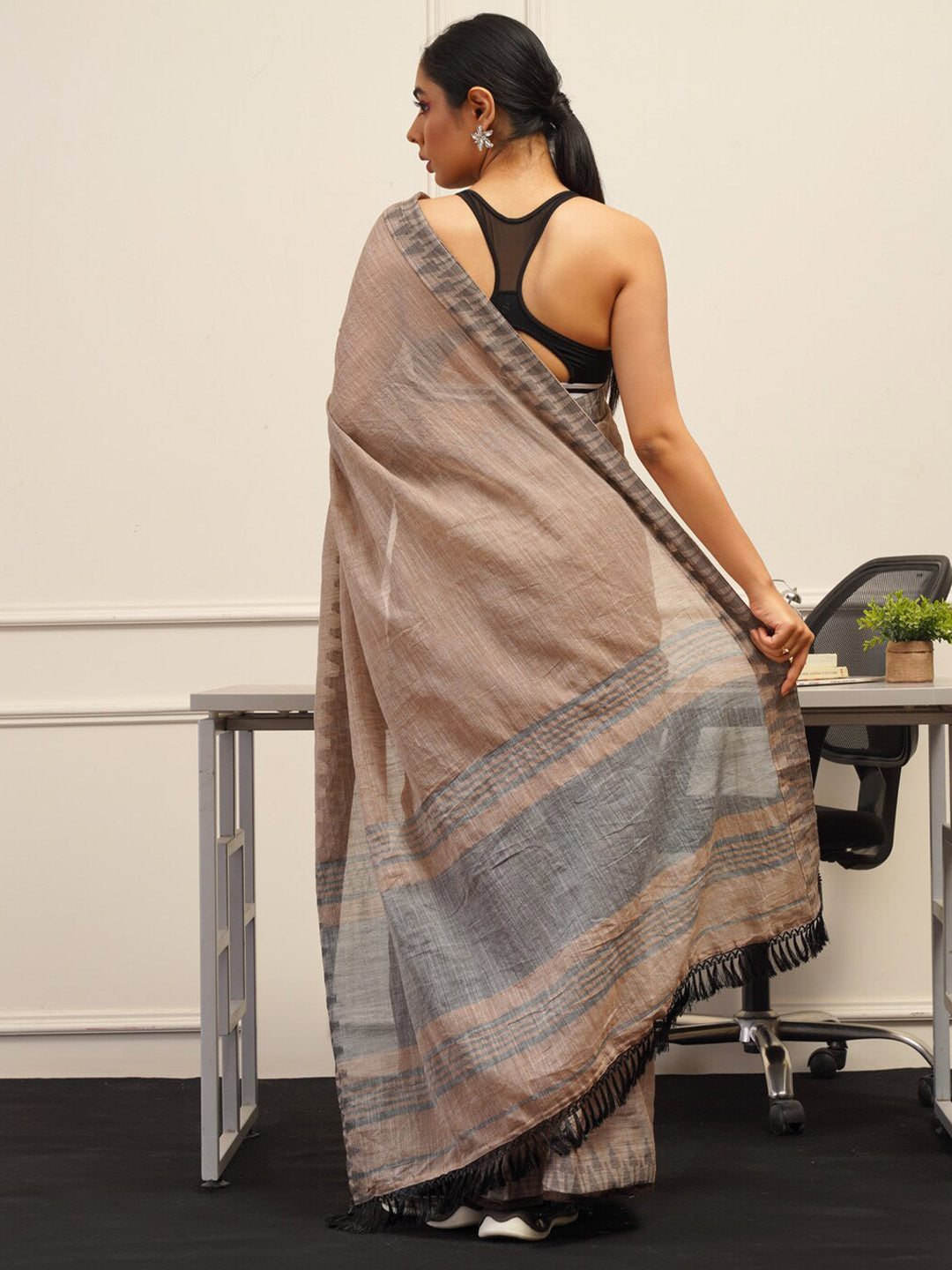Tikhi Imli Brown Printed Woven Design Grab2Buy 