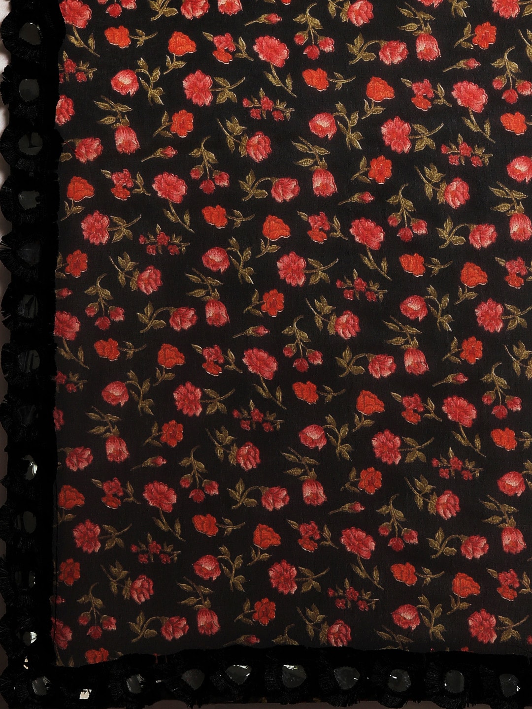Tikhi Imli Black & Red Poly Georgette Printed Grab2Buy 