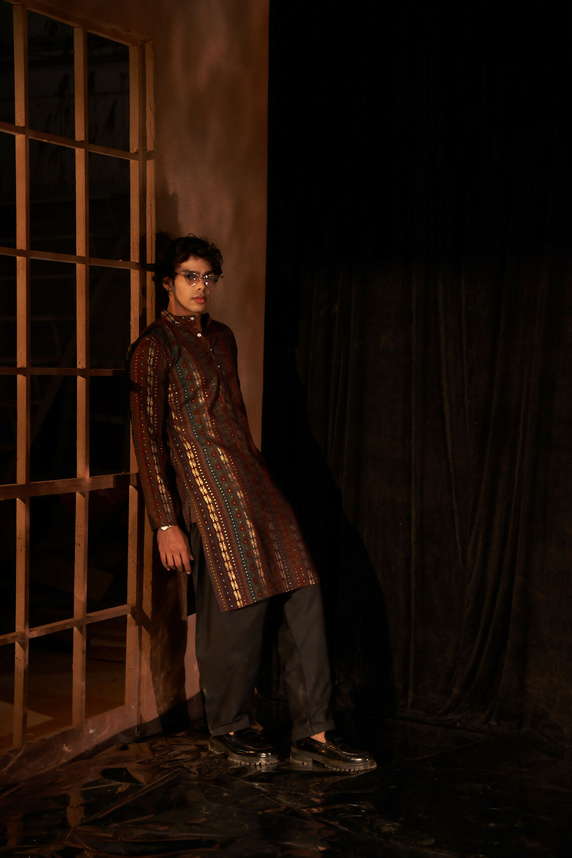 Brown Modal Silk Designer Printed Men's Kurta Set - Mahotsav