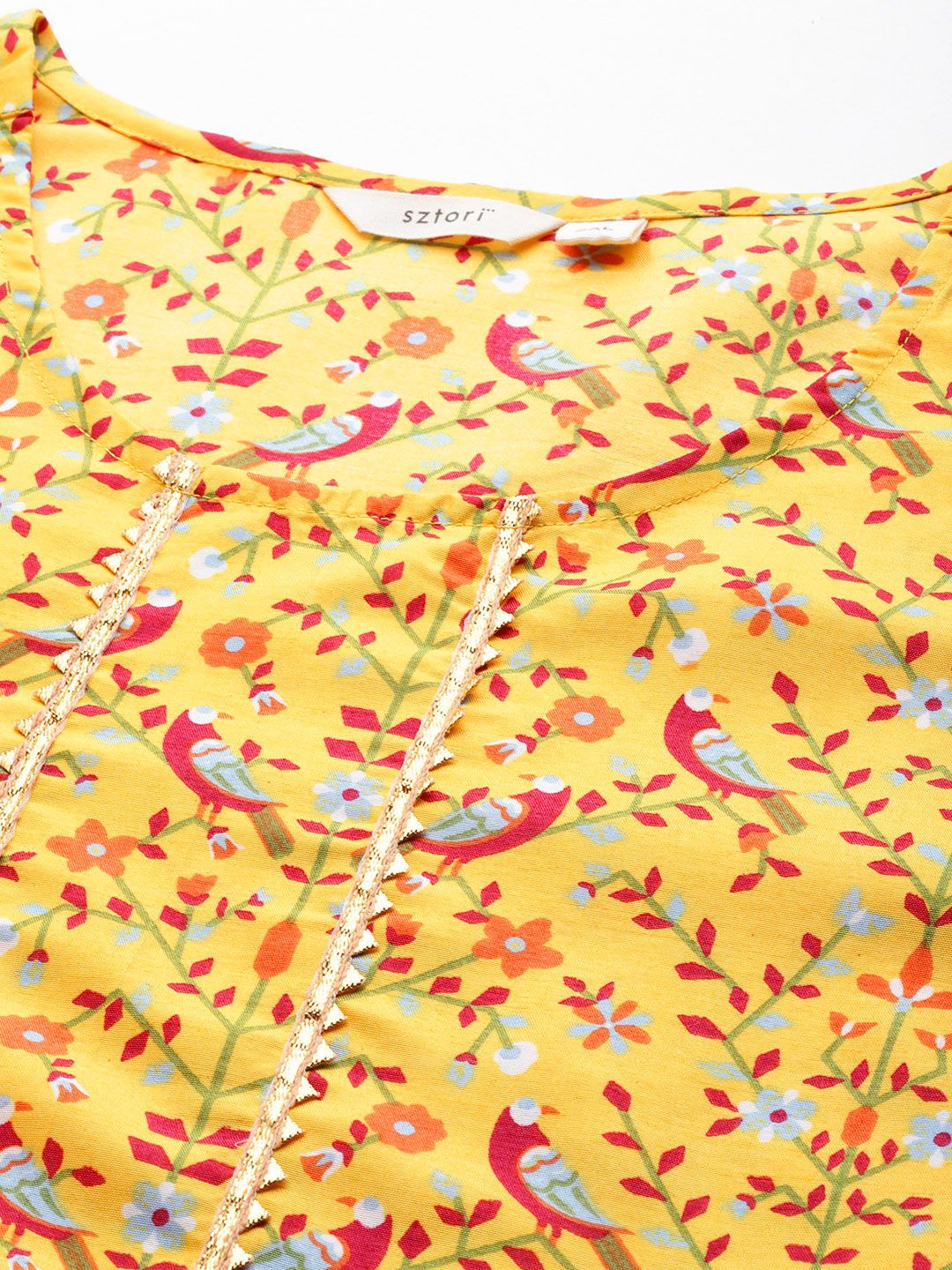 Sztori Plus Size Ethnic Motifs Printed Kurta with Palazzos & Dupatta