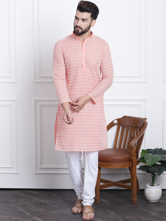 Sojanya Floral Embroidered Regular Thread Work Pure Cotton Kurta with Churidar 