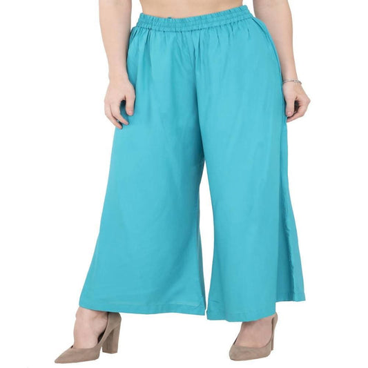 Lagi Women's Turquoise Blue Solid Palazzo (PLZ04H) 