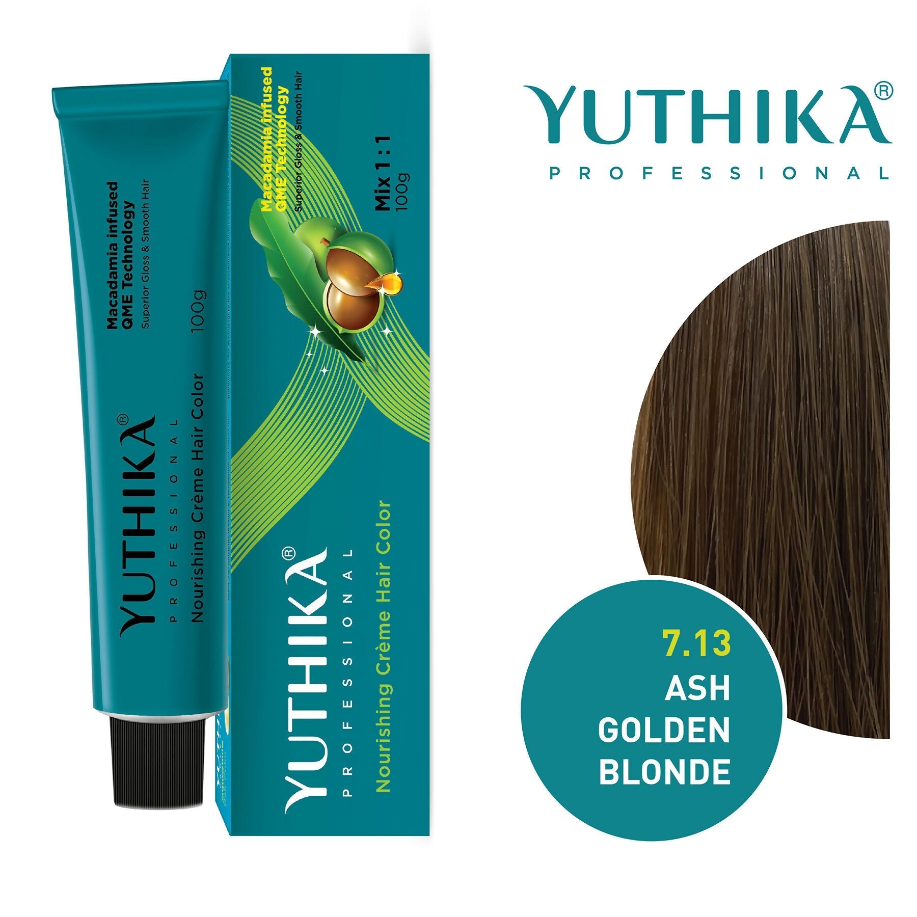 Yuthika Professional Creme Hair Colour - Ash Golden Blonde  Grab2Buy Yuthika Grab2Buy