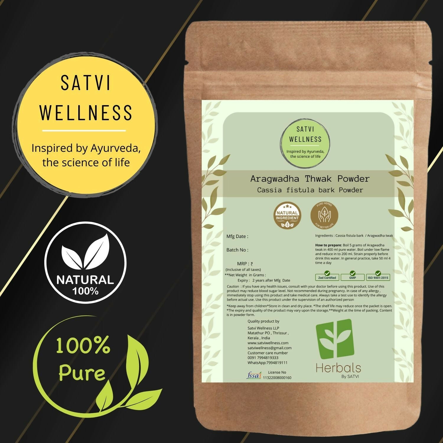 Satvi Wellness Aragwadha Bark Powder 