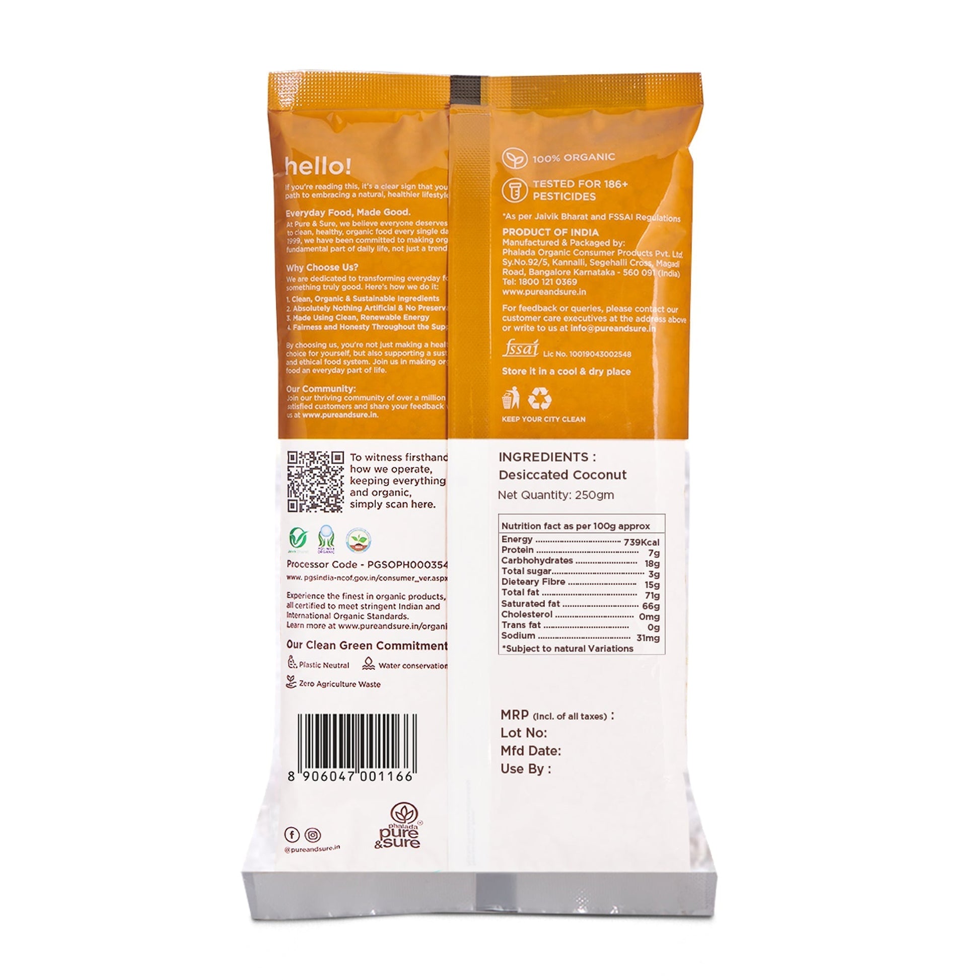 Pure & Sure Organic Desiccated Coconut Powder 