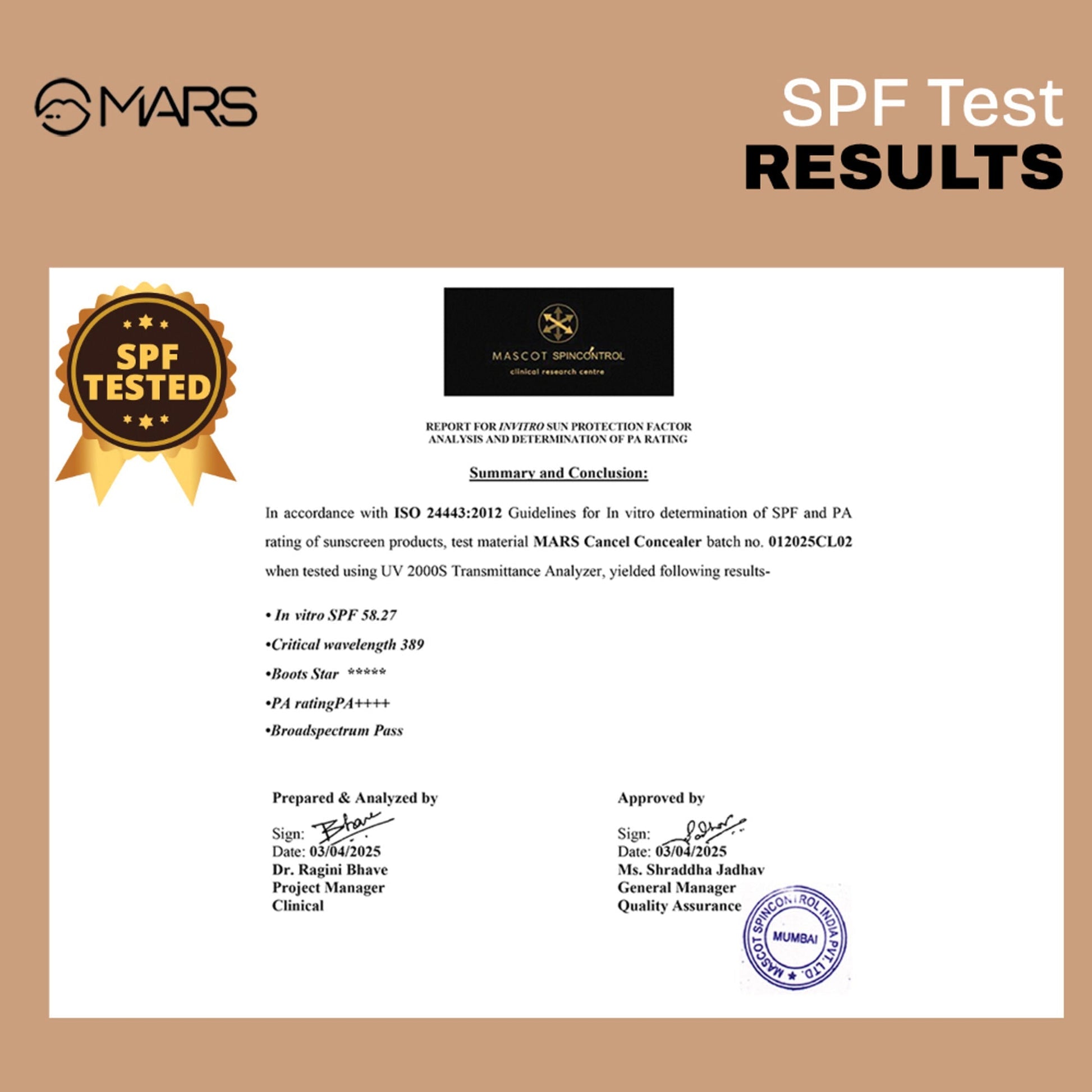 MARS Cosmetics SPF 50 PA++++ Cancel Concealer - 03 Dreamy Beige 