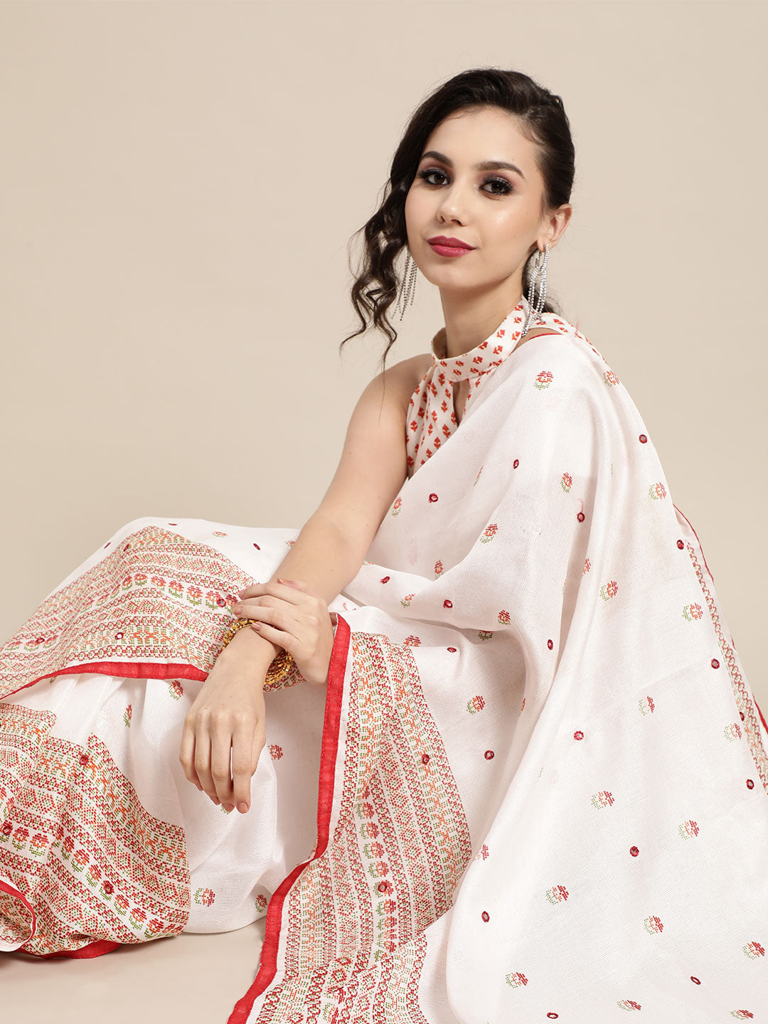 Saree Mall Ethnic Motifs Saree with Sleek border