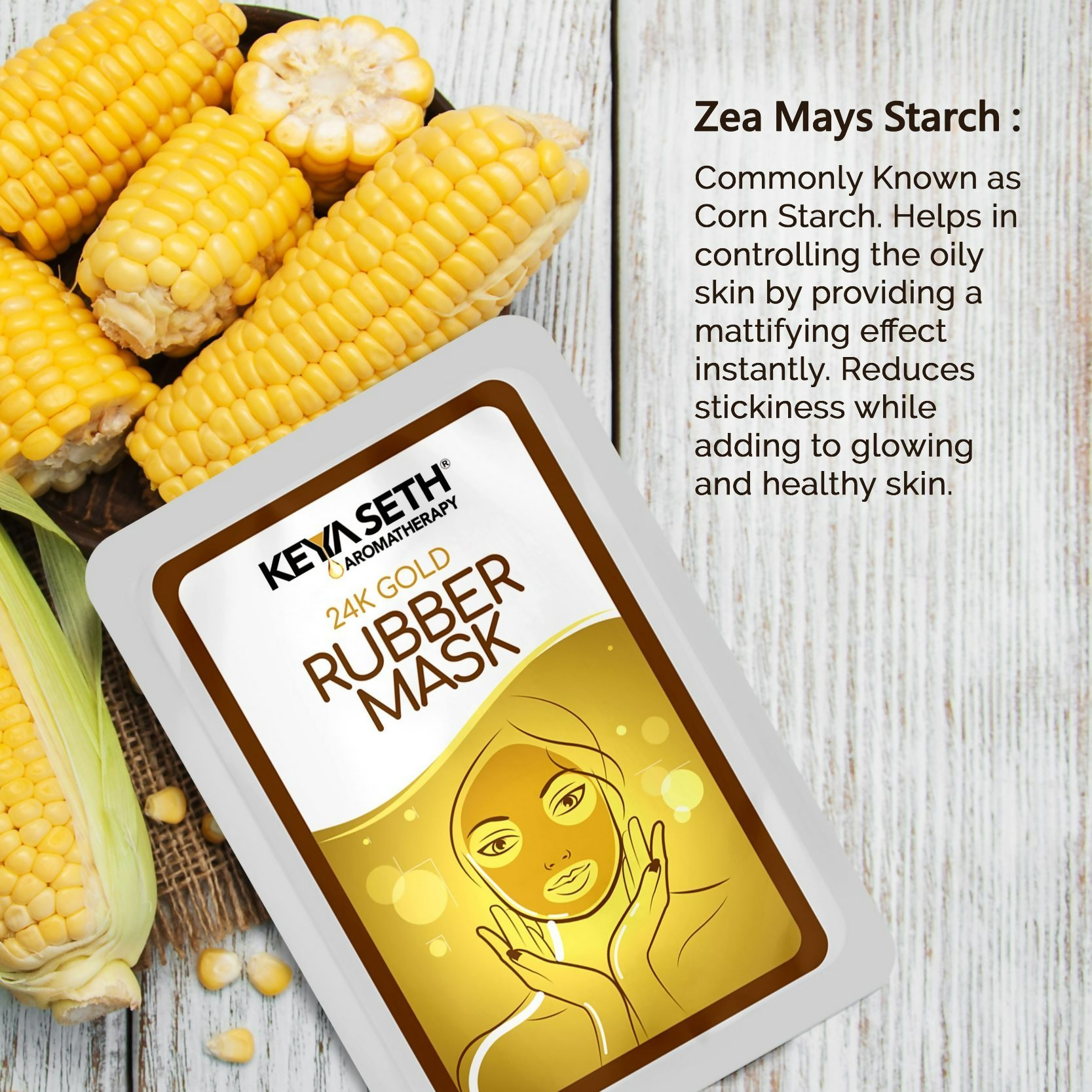Keya Seth Aromatherapy 24k Gold Rubber Facial Mask 