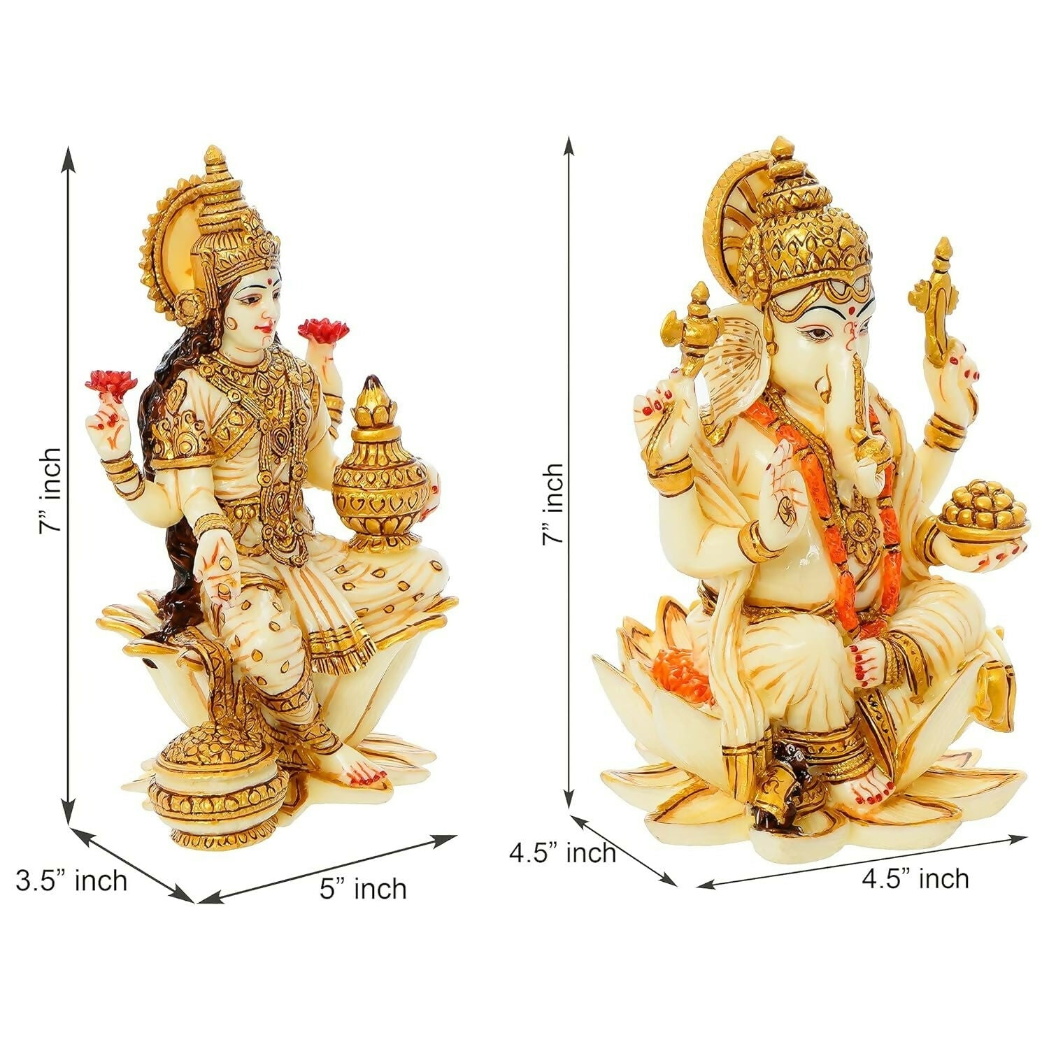 Mukundra Art N Craft 7 Goddess Lakshmi Ganesha Statue - Grab2buy