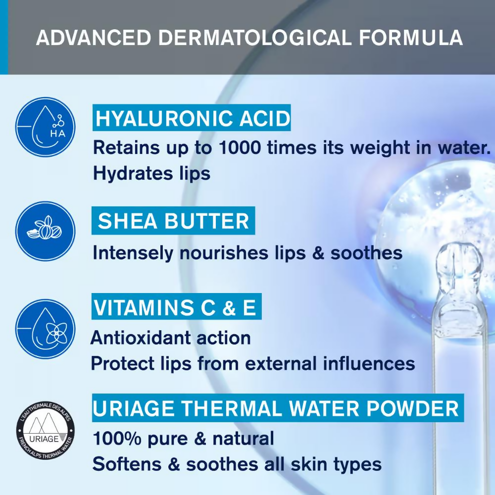 Uriage Eau Thermale Lip Balm Hyluronic Acid & Shea Butter  Grab2Buy Uriage Grab2Buy