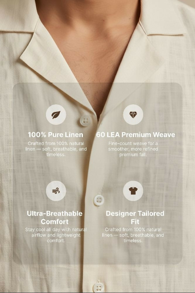 Sera — Cream Linen Shirt by Hilo Design
