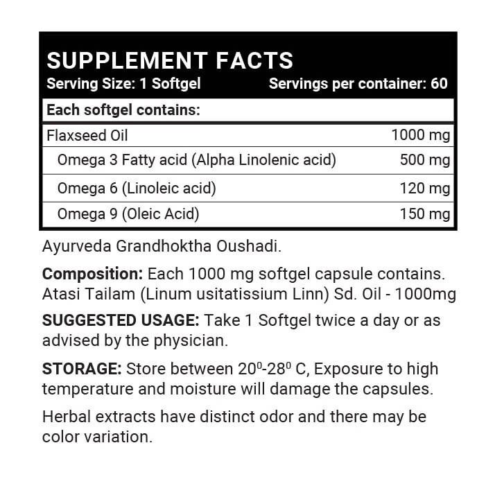 Inlife Flaxseed Oil Atasi Tailam Capsules