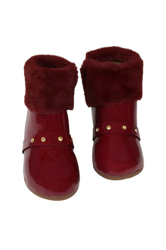 Tiny Bugs Girls Anckle Lenght Boots -Maroon  Grab2Buy Tiny Bugs Grab2Buy