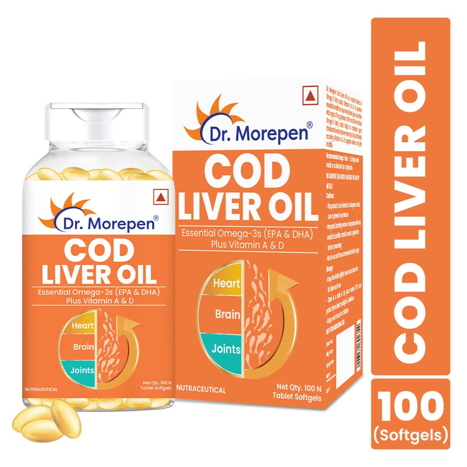 Dr. Morepen COD Liver Oil Softgels and Omega 3 Deep Sea Fish Oil Softgels Combo - Grab2buy