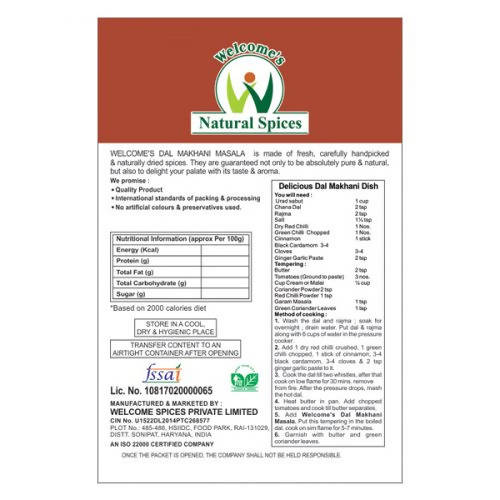 Welcome’s Natural Spices Dal Makhani Masala Powder - Grab2buy