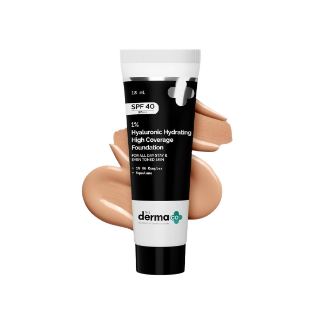The Derma Co 1% Hyaluronic Hydrating High Coverage Foundation With SPF 40 PA+++ - 05 Peach  Grab2Buy The Derma Co Grab2Buy