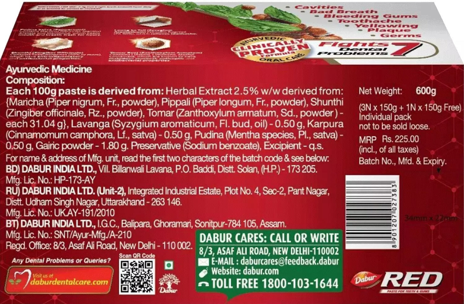 Dabur Red Paste, 150g (Buy 3 Get 1 Free) - Grab2buy