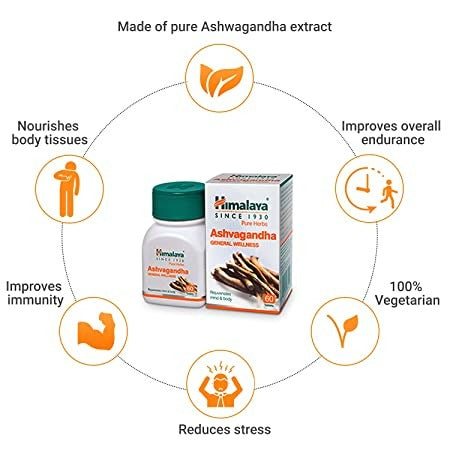 Himalaya Ashvagandha Tablets - General Wellness - Distacart