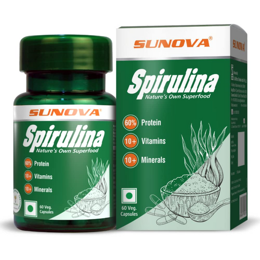 Sunova Organic Spirulina 60 Capsules - Grab2buy