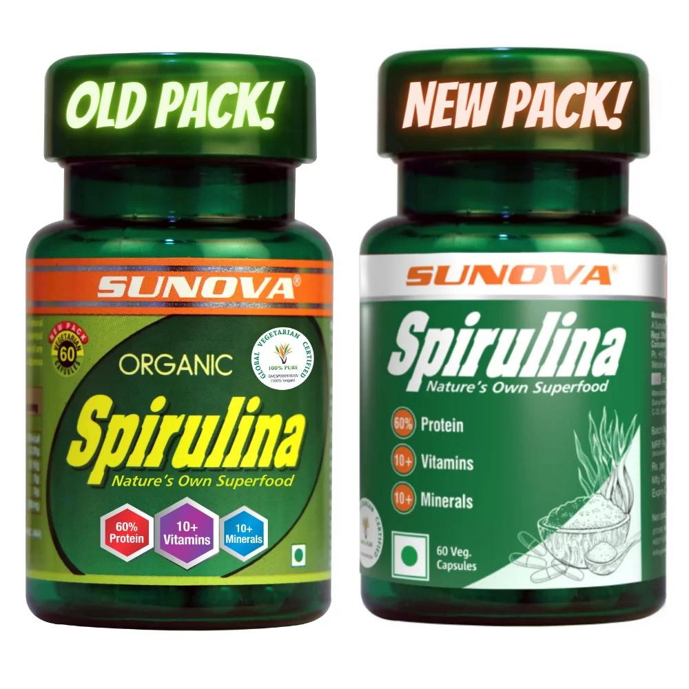 Sunova Organic Spirulina 60 Capsules - Grab2buy