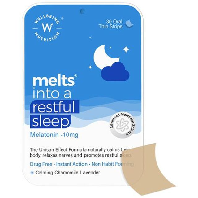 Wellbeing Nutrition Melts Restful Sleep Oral Strips-Calming Chamomile Lavender Flavor - Grab2buy