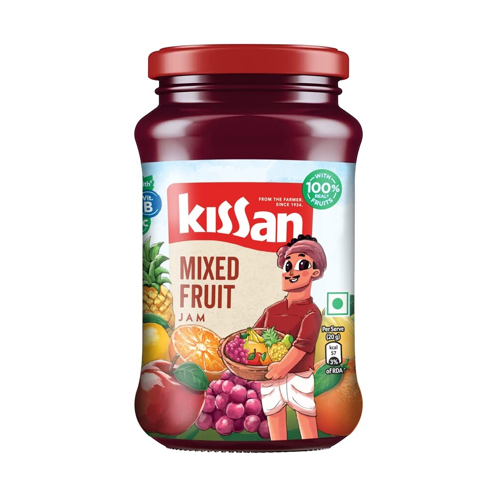 Kissan Mixed Fruit Jam With Fruit Ingredients 