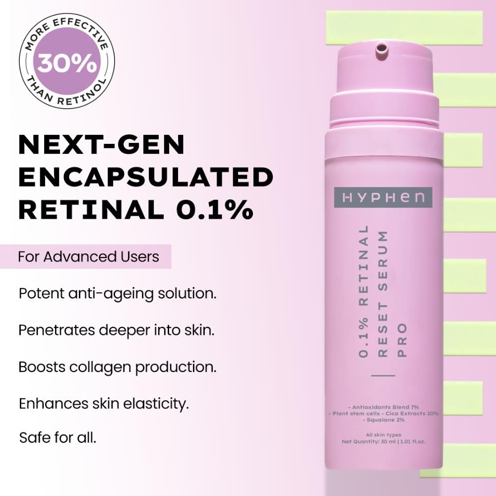 Hyphen By Kriti Sanon 0.1% Retinal Reset Serum Pro Anti Ageing Face Serum, Reduces Fine Lines & Wrinkles, Boosts Collagen 