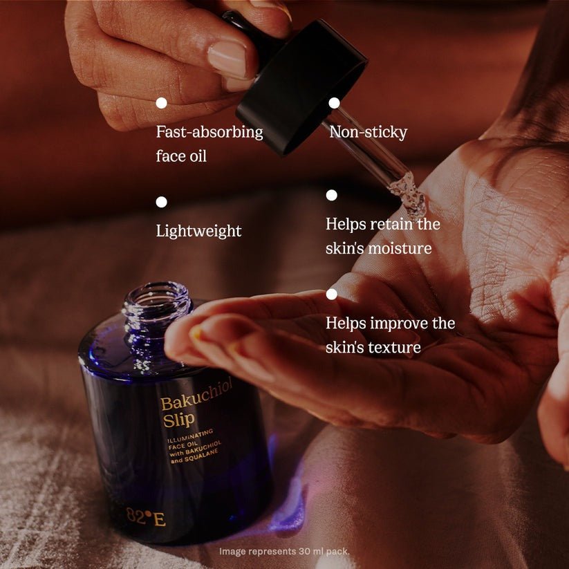 82°E By Deepika Padukone Bakuchiol Slip Illuminating Face Oil, Non-Sticky, For all skin types 