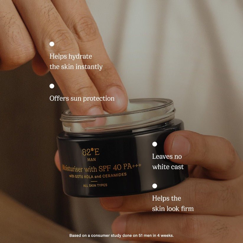 82°E By Deepika Padukone Moisturiser With SPF 40 PA+++ With Gotu kola and Ceramides, Hydrates Skin 