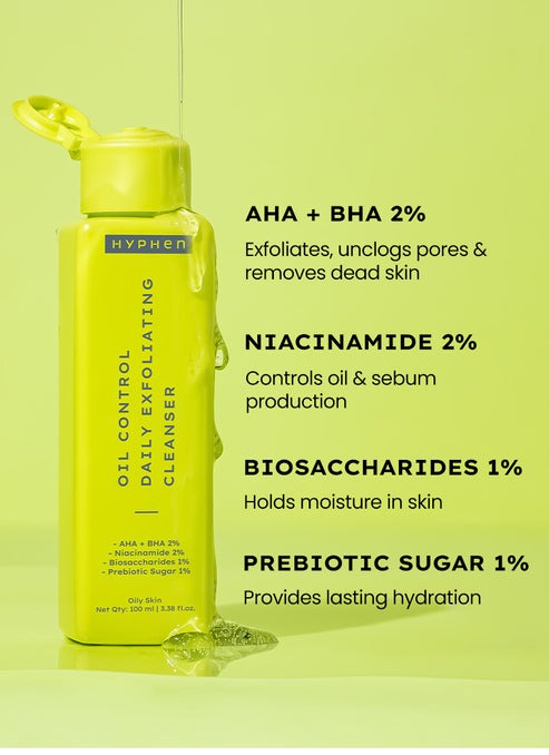 Hyphen By Kriti Sanon Oil Control Daily Exfoliating Cleanser - Grab2buy