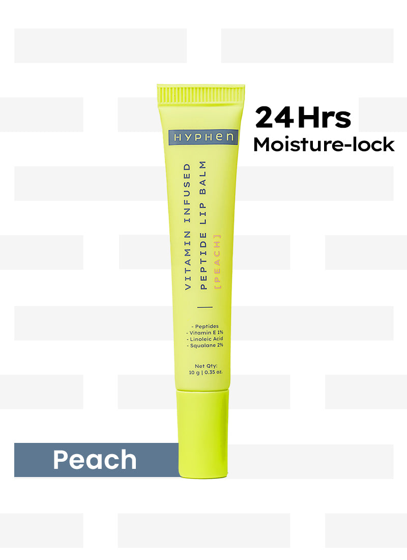 Hyphen By Kriti Sanon Vitamin Infused Peptide Lip Balm - Peach For Dry & Chapped Lips, Hydrating & Moisturizing Balm 